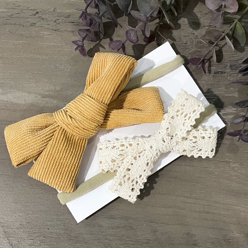 3/$20 🔷 Fall Mustard Baby Girls Bow Headband